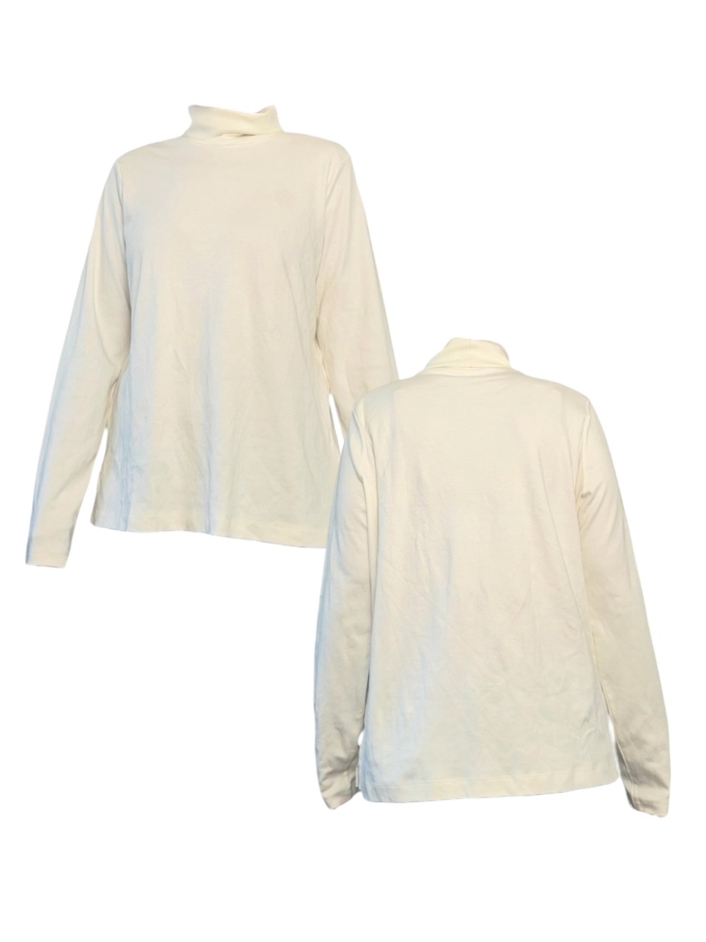 Lands' End Cream Turtleneck Sweatshirt